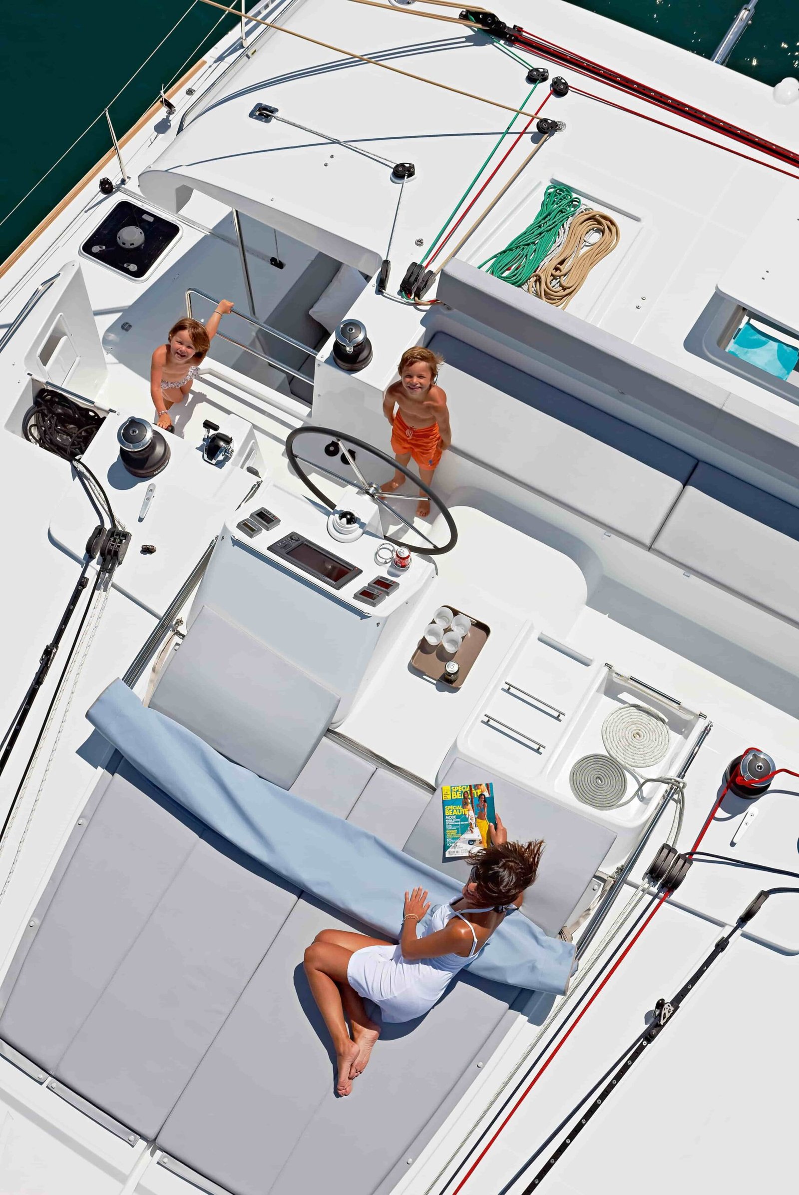 Flybridge area on Lagoon 450 catamaran